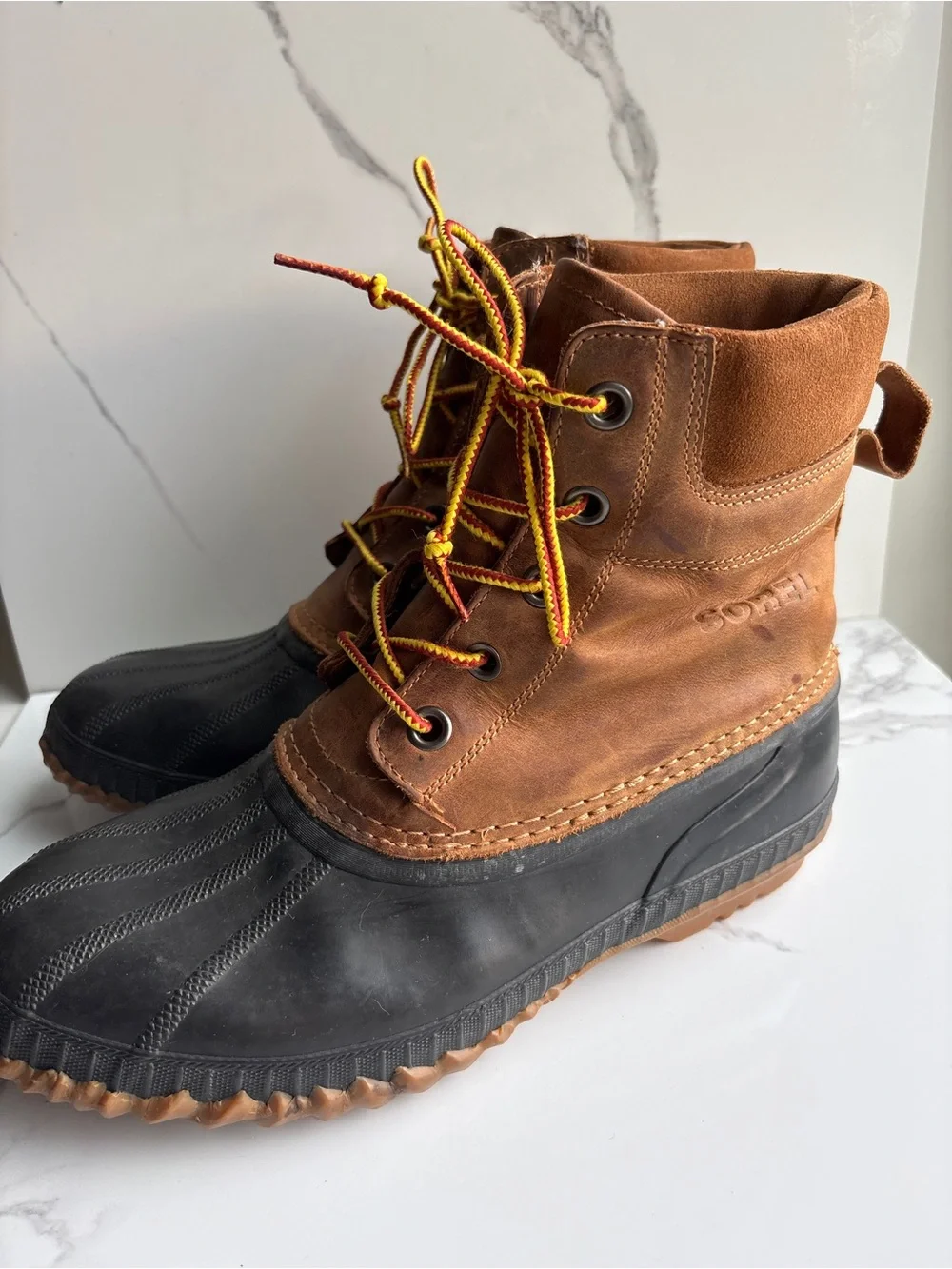 Sorel Cheyenne Men’s sz 10 duck boots rain waterproof leather rubber thinsulate